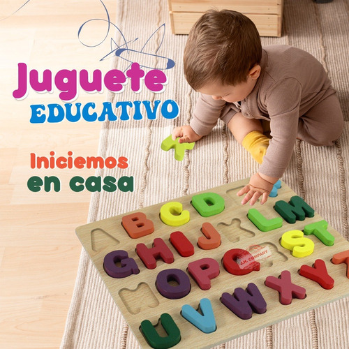 Rompecabezas Juguete Didactico Madera Numeros Letras M-092