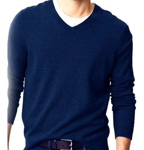 Imagen 1 de 3 de Sweater Hombre Escote En V Varios Colores S M L Xl