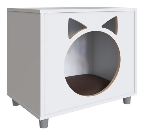 Mesa De Cabeceira Pet Com Almofada Branco - Completa