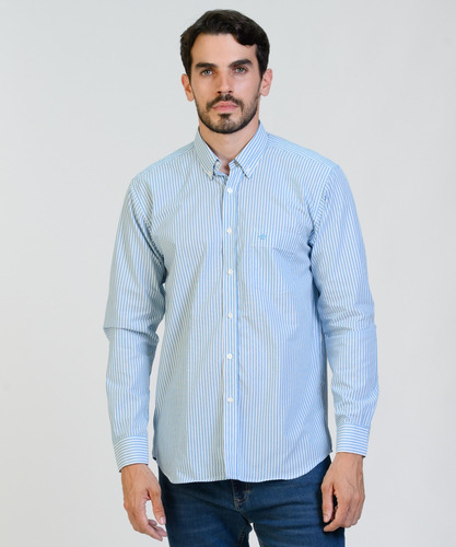 Camisa Hombre Rayada Brooksfield Bolsillo Regular Fit 3582b