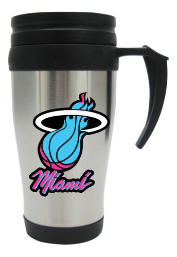 Vaso Viajero Metalico Miami Heat Mugs 