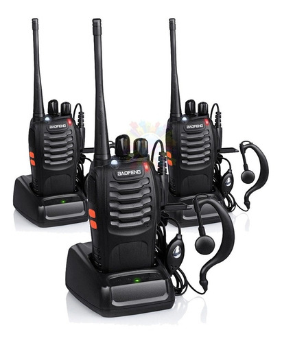 Kit X3 Handy Baofeng Radio Walkie Talkie Bf888s Canalero C