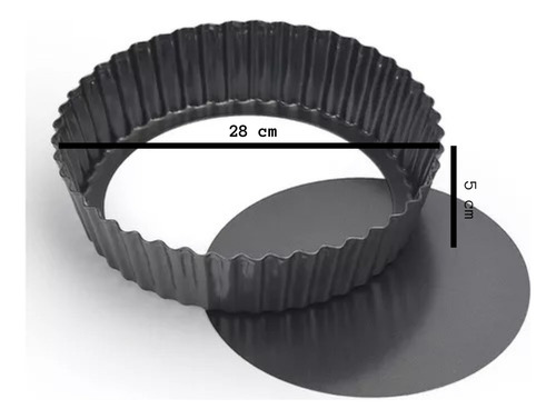 Tartera Desmontable Alta 28x5cm Gris Oscuro