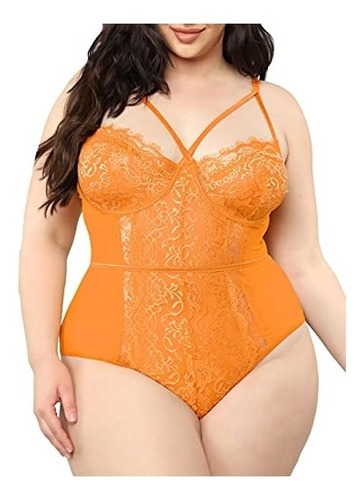 Babydoll  Lencería Body Sexy De Encaje Transparente Talla Xl