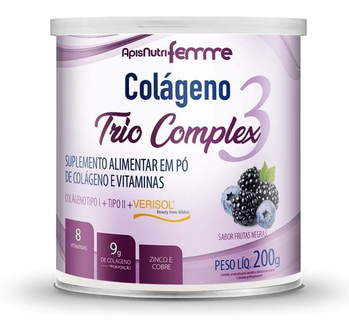 Colágeno Tipo 2 + 1 Complex Apisnutri Frutas Negras 200g