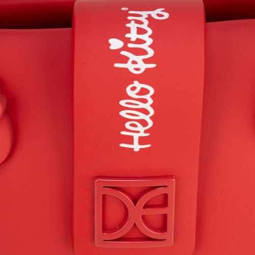 Bolsa Satchel Oe X Hello Kitty Mediano Rojo Mediano