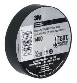 Cinta Electrica 3m Teipe Negro 3m 