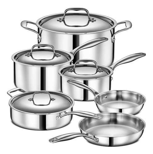 Utensilios Legend Cookware, De Acero Inox, Set De 10 Piezas