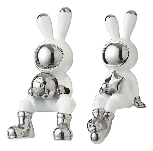 2 Estatuas De Conejo, Esculturas De Conejo, Manualidades,