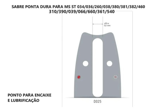 Sabre Motosserra St 26 Dentes 13 Pol 3/8 1,6 036 360 361 380