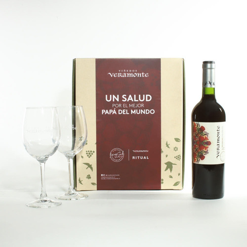 Vino Veramonte Cabernet Sauvignon + 2 Copas. Regalo Papá