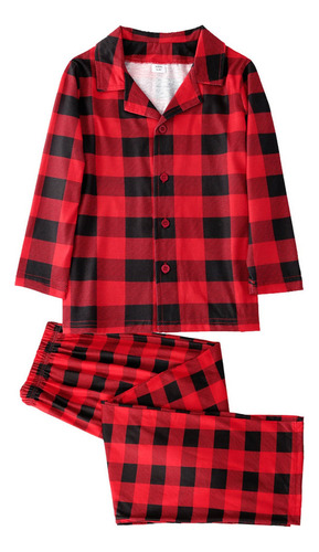 D Traje De Pijama Familiar A Cuadros Navideños For Papá,