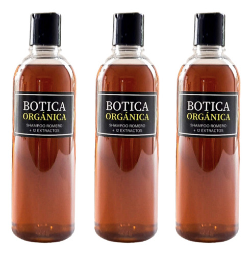 Shampoo Orgánico Romero Kit 3 Pzas - 1500 Ml Anticaída