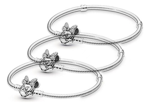 3 Pcs Pulsera Original Plata Incluye Estuche Y Bolsa C