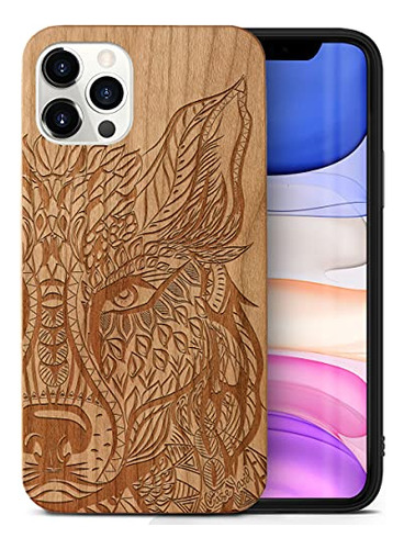 Funda Caseyard Wood Phone Para iPhone 12 Pro Max Laser Graba