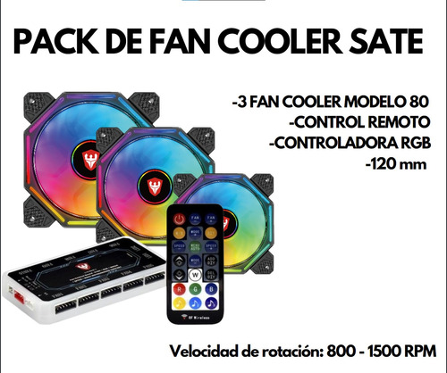 Pack 3 Fan Cooler Coolmoon  Rgb Programable + Control Tienda
