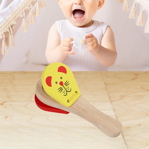 4 Juguete Musical De Madera, Instrumentos De Amarillo