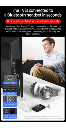 Imagen 2 de 6 de Transmisor Y Receptor Bluetooth 5.0 K6 Tv Pc Tablet Audio