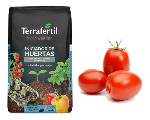 Sustrato Huertas Terrafertil 10lts Semillas De Tomate Perita