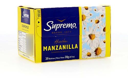 Hierbas  Supremo Manzanilla 20 Unidad(3 Display)super