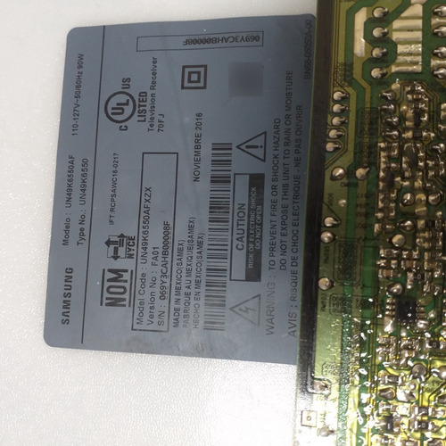 Fuente Para Pantalla Samsung Modelo Un49k6550af (Usado)