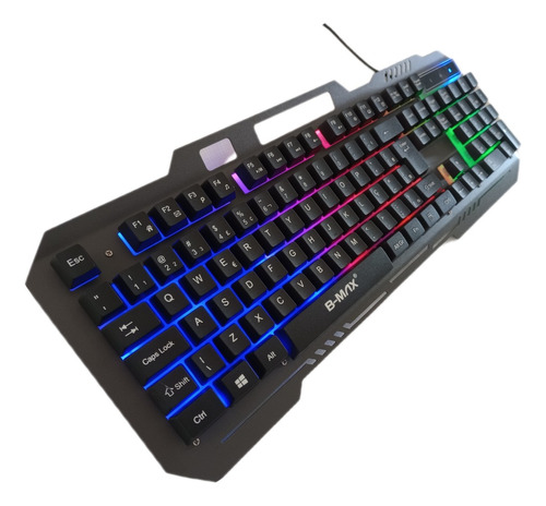 Teclado Gamer Semi Mecanico Luz Rgb Com Fio De Metal