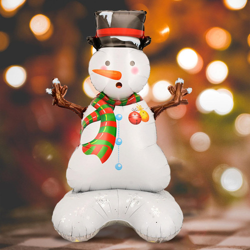 M Balão De Natal Balão De Pé Feliz Boneco De Neve 120x75cm