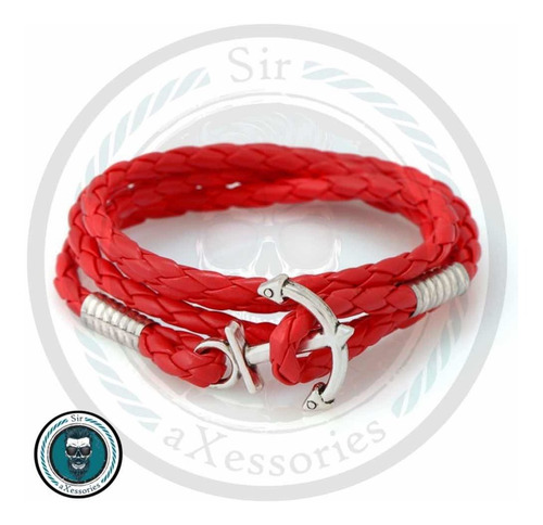 Pulsera Cuero Ancla - Hombre Mujer