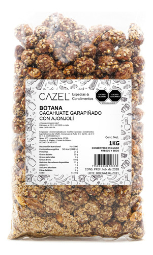 Cacahuate Y Ajonjolí Garapiñado Natural Oaxaca 1kg