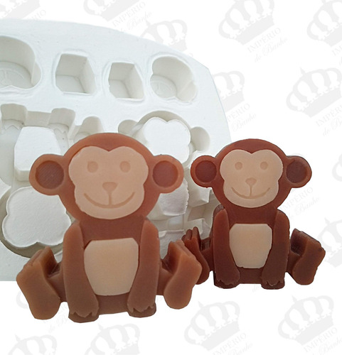 Imagem 3 de 4 de Molde Forma Silicone Macaco Lembrancinha 2cav. Ib-337