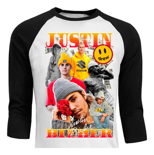 Justin Bieber - Cantante - Raglan - Polera