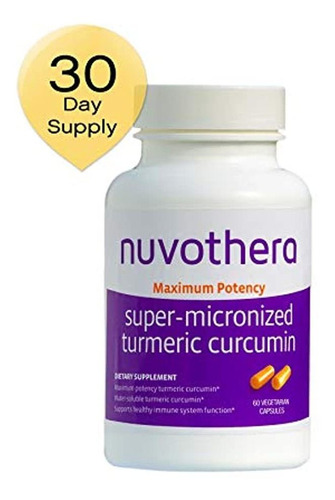 Nuvothera Super Micronizado Tumeric95% Curcumina 60 Cápsulas