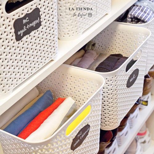 Canastos Organizador Plastico Rattan Cesto Caja Colombraro