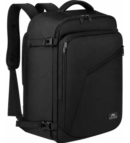 Mochila Viagem Masculina 40L Grande Impermeável Reforçada para Avião Item Pessoal Suporta até 10kg MATEIN 1159 Preto