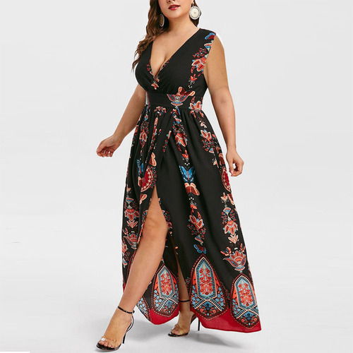 Vestido T Para Mujer, Talla Grande, Estampado A La Moda, Cue