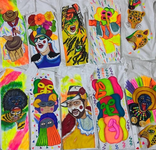 Camisa Carnavalera Pintada A Mano Varios Estilos Y Diseños