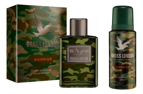 Kit Perfume Bross London Warrior Edt 100ml + Deo 150ml