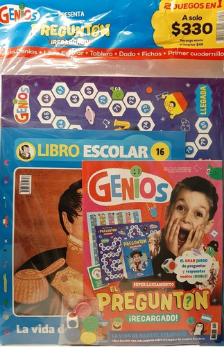 Revista Genios + Libro Escolar 16 + Juego El Pregutón 