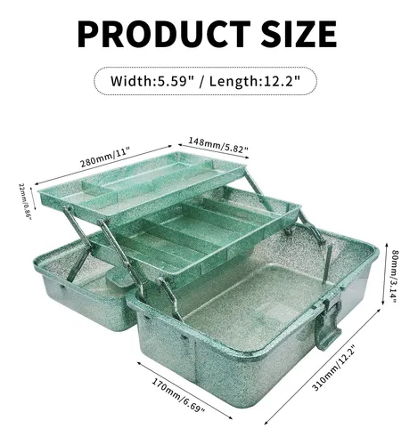 Caja De Almacenamiento Anrui 3 Niveles Verde Multifuncional