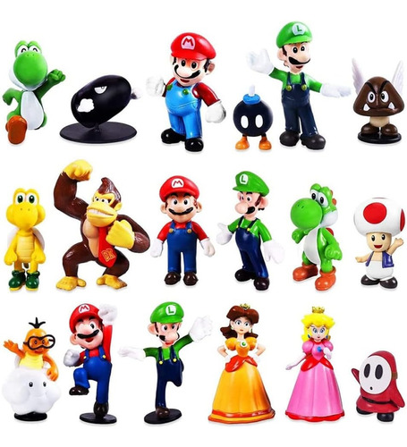 Set 18 Personajes  De Mario Bros Toy Inovation 