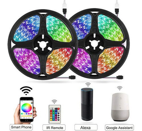 Tira De Luces Led 5050 Rgb Alexa Wifi 10m Control De