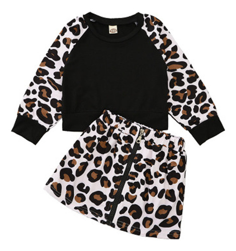 Conjunto De Trajes De Falda De Leopardo Con Estampado De Leo