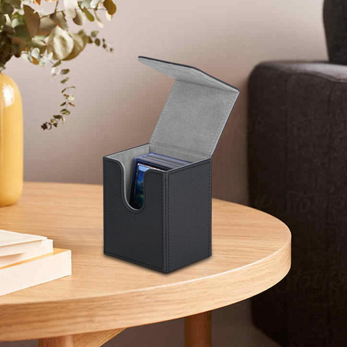 Caixa Flip Deck De Cartas Colecionáveis Suporta Até Preto