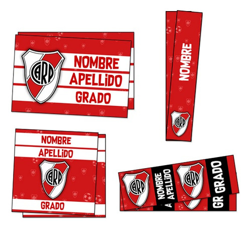 Etiquetas Escolares River Plate - Textos Editables