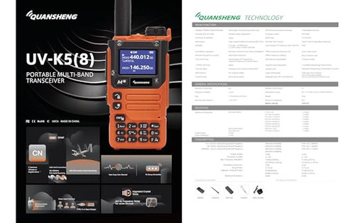 Pack De Walkie Talkies Quansheng Uv-k6: Vhf/uhf 5w Porttiles