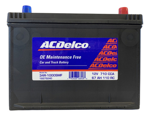 Bateria Acdelco Roja 34r-1000 Honda Accord 2.2 Ex/mec,aut/se
