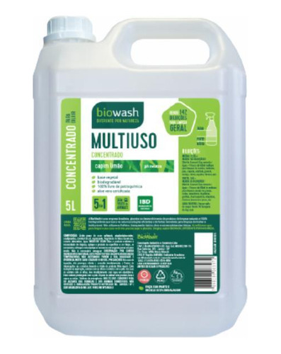 Kit 2 Multiuso Concentrado Capim Limão Ph Neutro Biowash