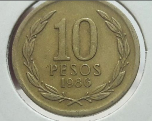 10 Peso Año 1986 Con El Angel Atras