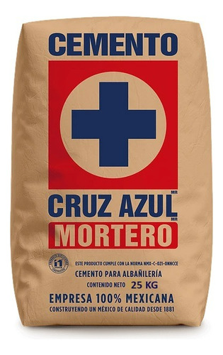 Mortero Cruz Azul Gris Albañileria Nueva Presentación 1 Pza