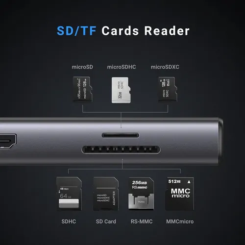 Hub Usb-c - 9 En 1 - 3 Usb 1 Usb-c Pd- Hdmi 4k60hz Red Sd